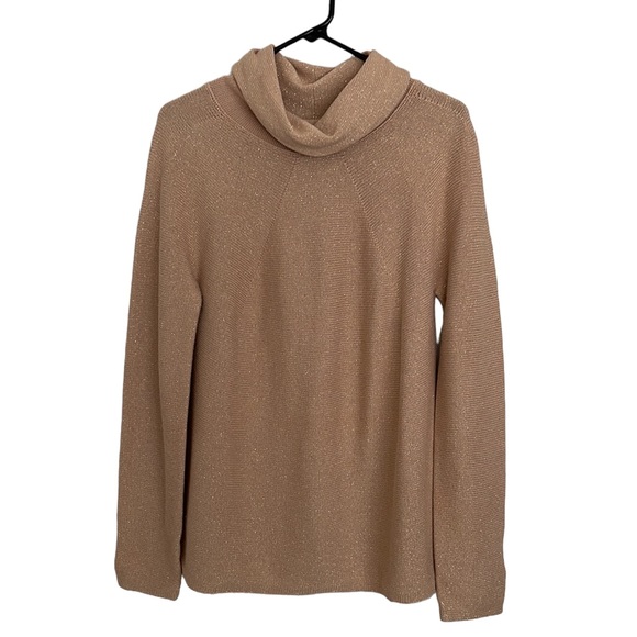 NWOT Talbots light gold metallic turtleneck sweater - Picture 1 of 9